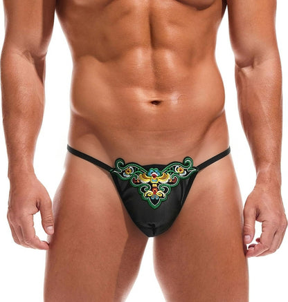 Chinese Style Oriental Embroidery Lace Thong