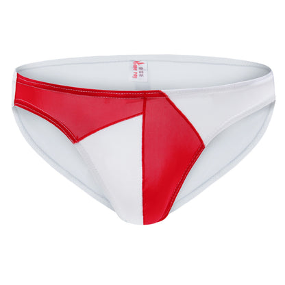 Men's Ice Silk Briefs - Color Block Low Rise Silky Bikini Underwear