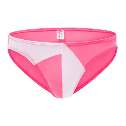 Men's Ice Silk Briefs - Color Block Low Rise Silky Bikini Underwear