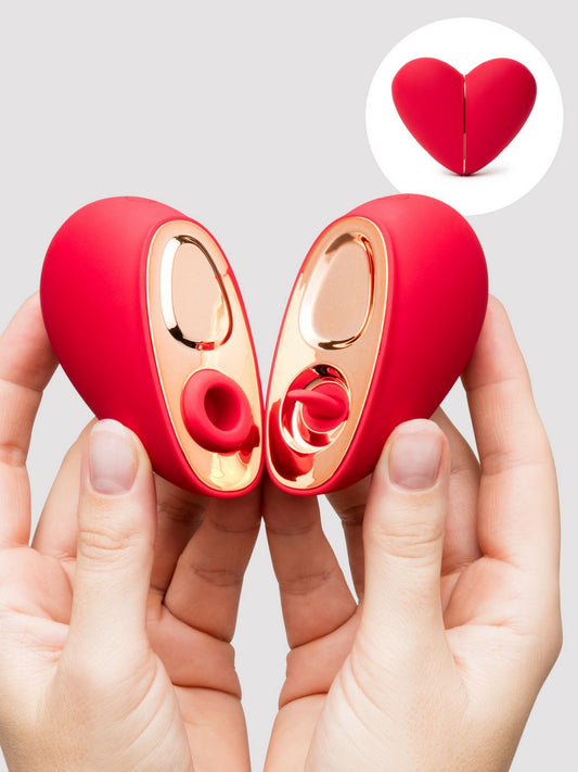 Heart Duo Clitoral Suction and Licking Stimulator