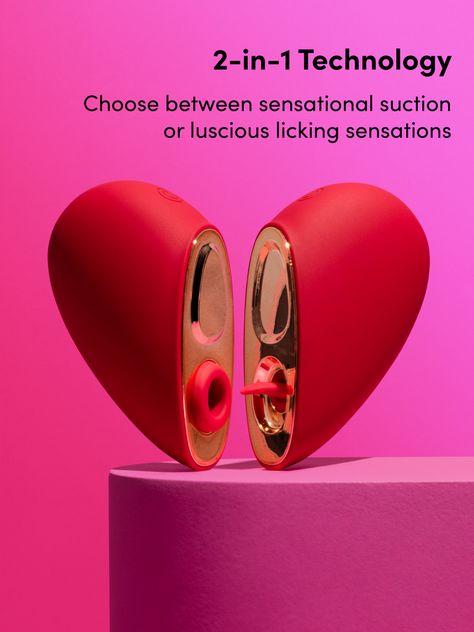 Heart Duo Clitoral Suction and Licking Stimulator