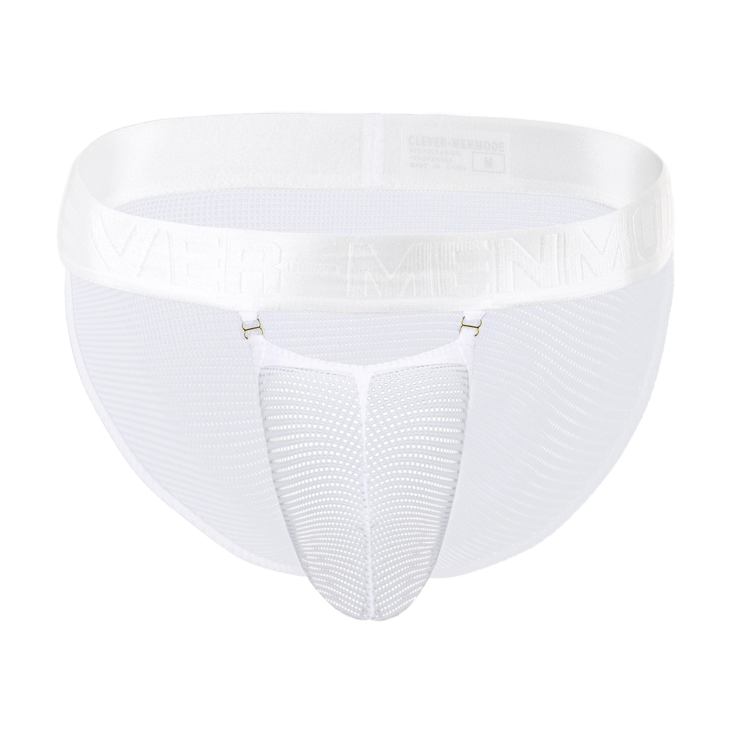 Mesh Jock Brief 3D Pouch High-Cut Metal Accent