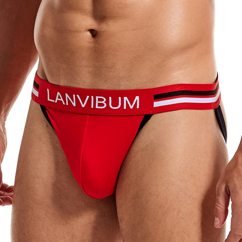 Men's Cotton Jockstrap T-Back - Mid Rise Athletic Thong Underwear