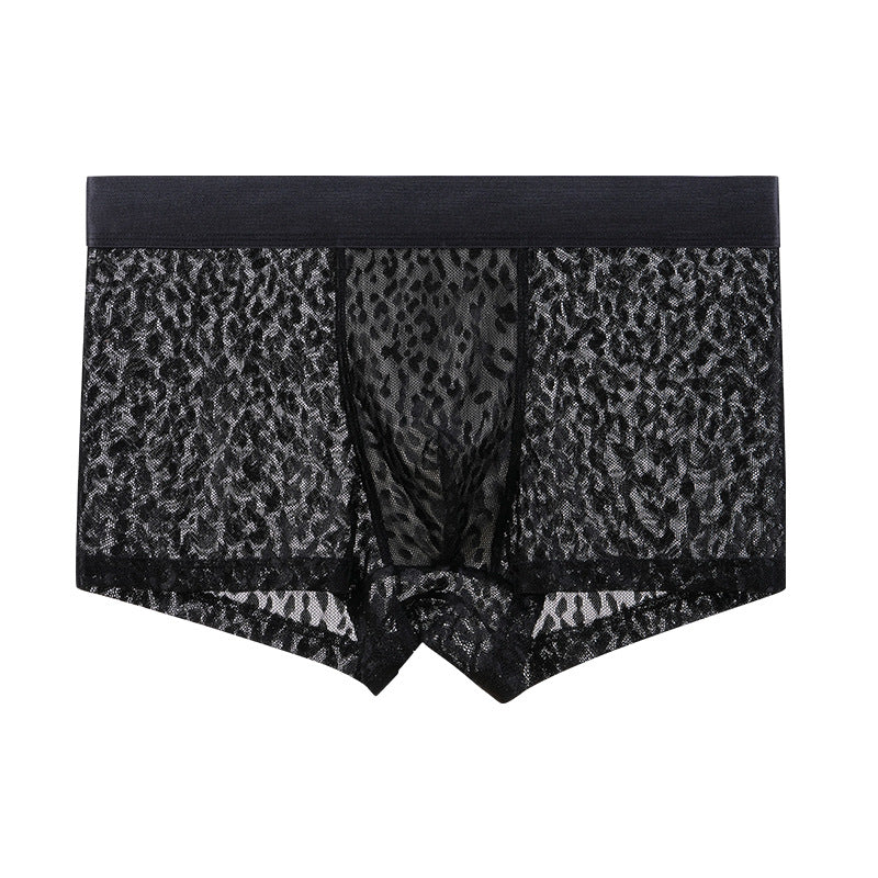Nightforus Leopard Mesh Boxer Briefs Mid-Rise