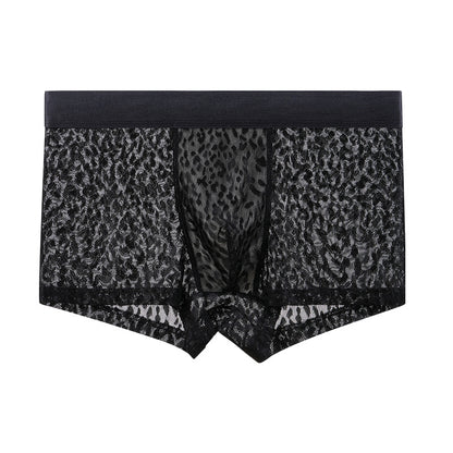 Nightforus Leopard Mesh Boxer Briefs Mid-Rise
