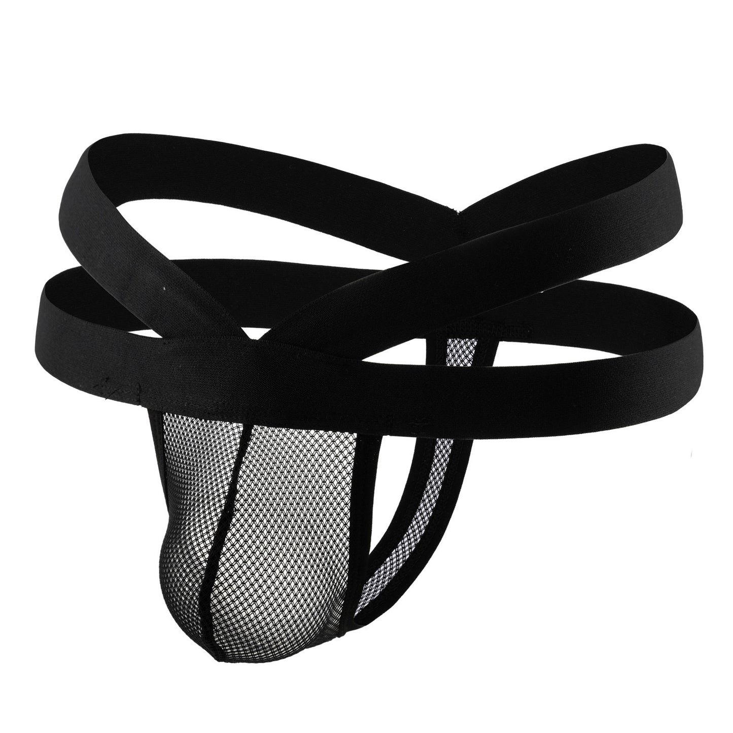 Men's Mesh Thong Plus Size Low-Rise Antibacterial Breathable
