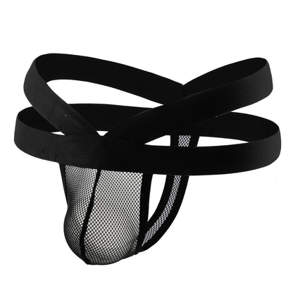 Men's Mesh Thong Plus Size Low-Rise Antibacterial Breathable