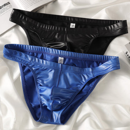 Faux Leather Breathable Briefs High Shine Wet Look Body Silhouette