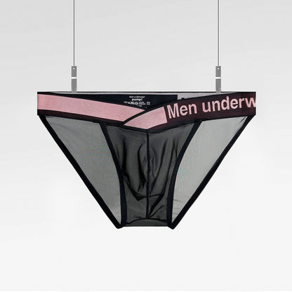 Men's V-Waist Briefs - High Cut Sheer Low Rise Trendy Underwear
