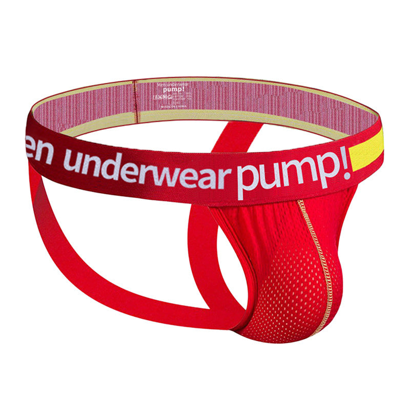 Men's Mesh Jockstrap T-Back - Low Rise U-Pouch Enhancing Thong Underwear