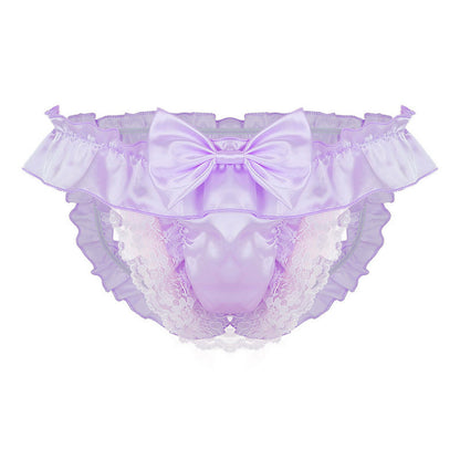 Men's Lace G-String Thong Low Rise Bulge Pouch Underwear