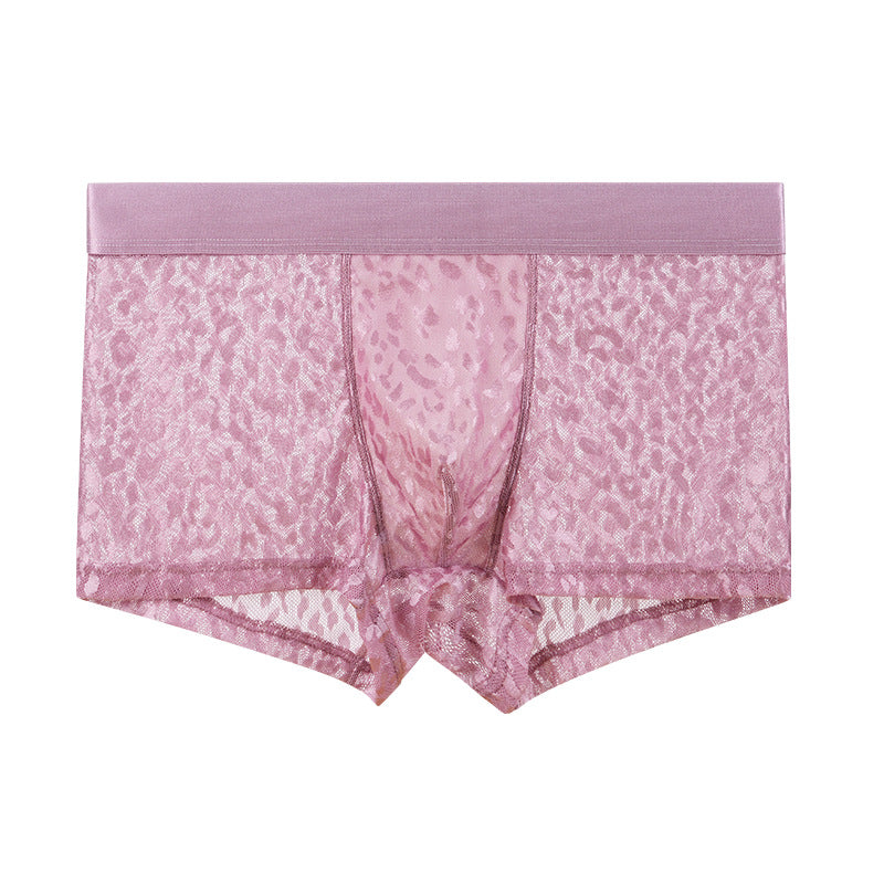 Nightforus Leopard Mesh Boxer Briefs Mid-Rise