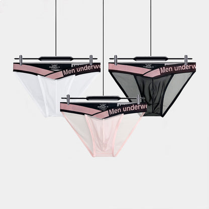 Men's V-Waist Briefs - High Cut Sheer Low Rise Trendy Underwear