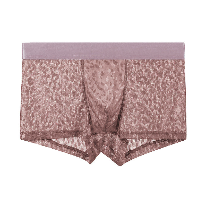 Nightforus Leopard Mesh Boxer Briefs Mid-Rise