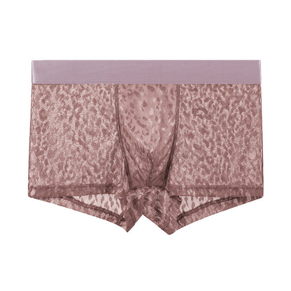 Nightforus Leopard Mesh Boxer Briefs Mid-Rise