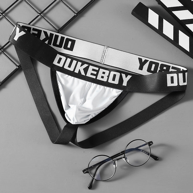 Men's Ice Silk Jockstrap T-Back - Low Rise Open Back Bikini Briefs