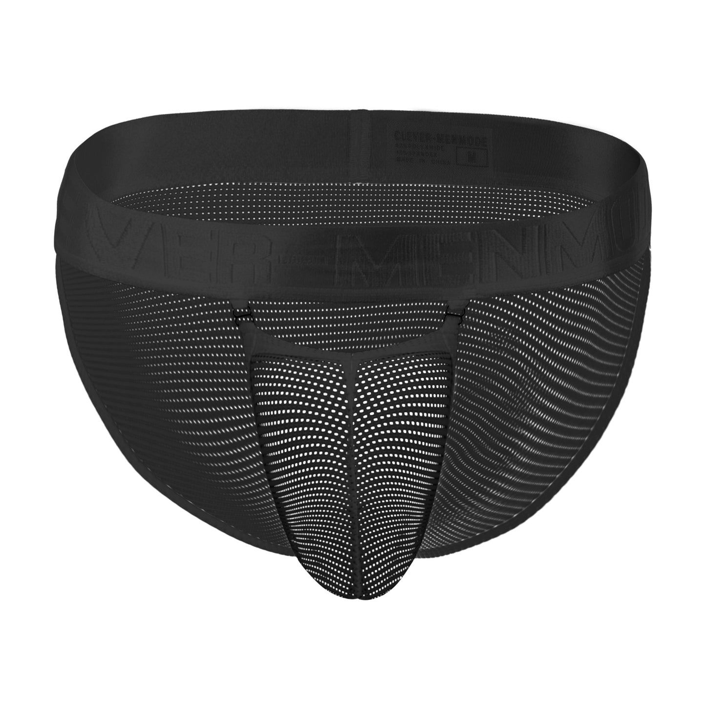 Mesh Jock Brief 3D Pouch High-Cut Metal Accent