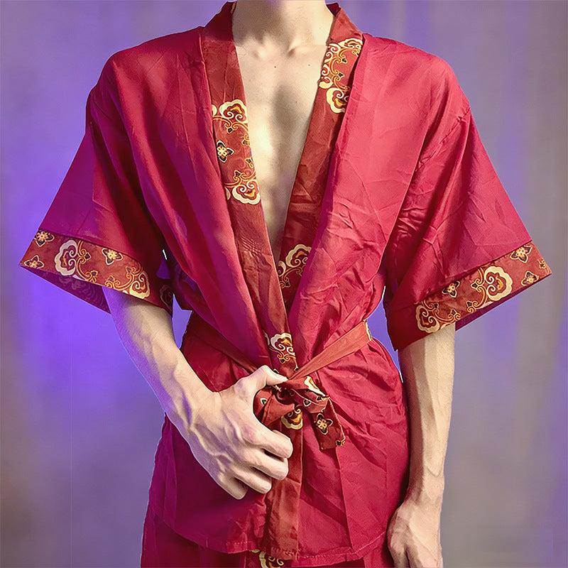 Chinese Styler Men's Plus Size Robe