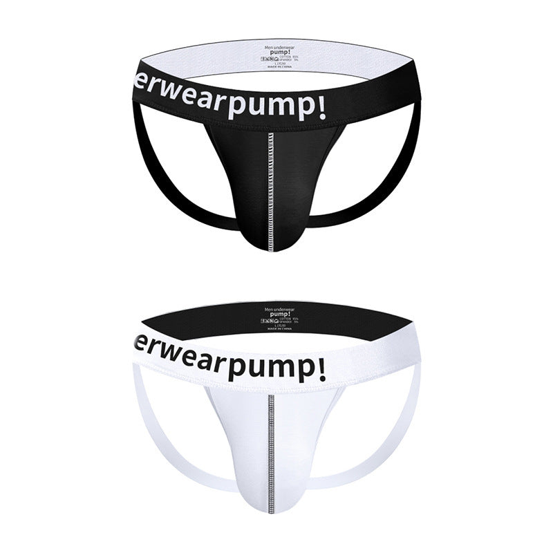 Men's Cotton Jockstrap T-Back Thong - Low Rise Athletic Pouch Underwear