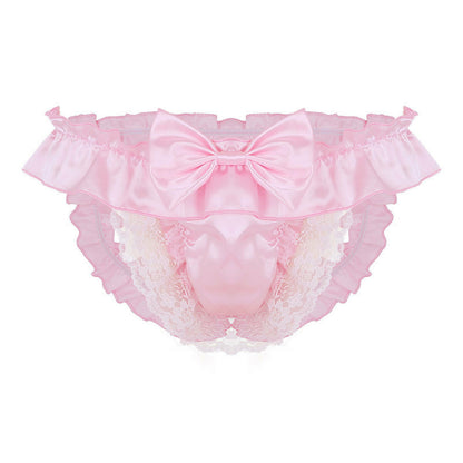 Men's Lace G-String Thong Low Rise Bulge Pouch Underwear