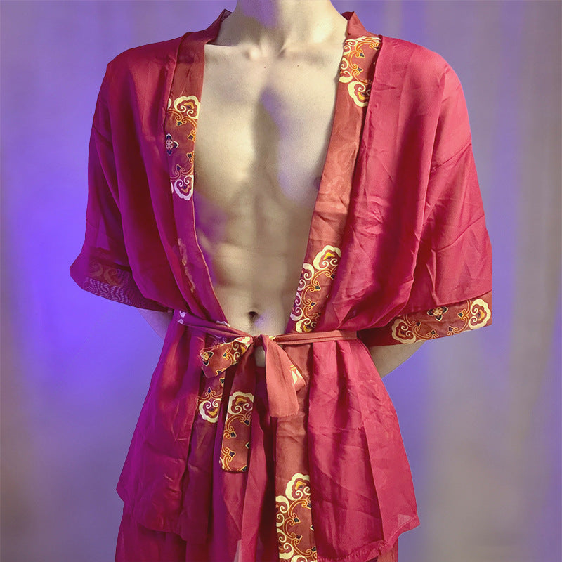 Chinese Styler Men's Plus Size Robe