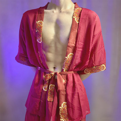 Chinese Styler Men's Plus Size Robe