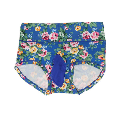 Men's Plus Size Satin Silk Floral Briefs