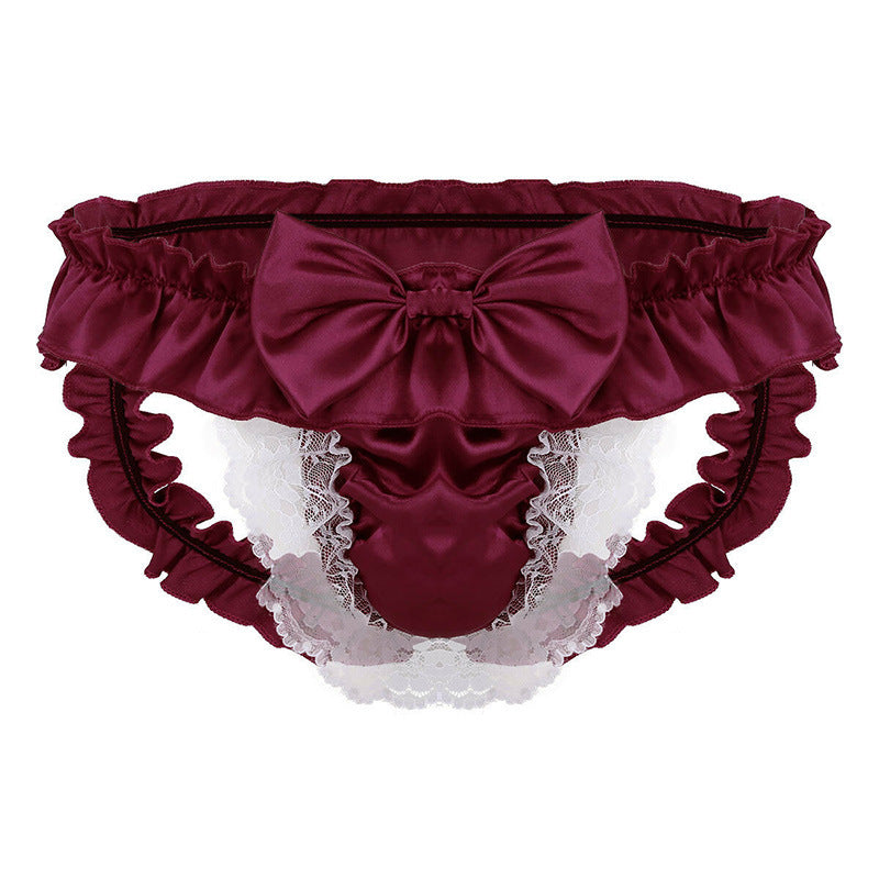 Men's Lace G-String Thong Low Rise Bulge Pouch Underwear