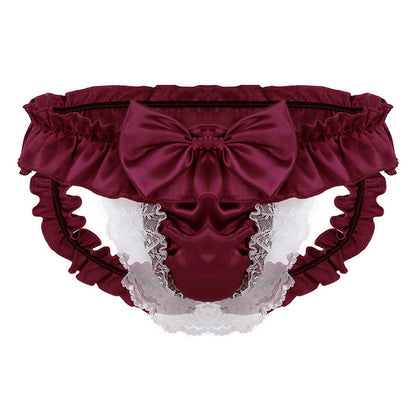 Men's Lace G-String Thong Low Rise Bulge Pouch Underwear