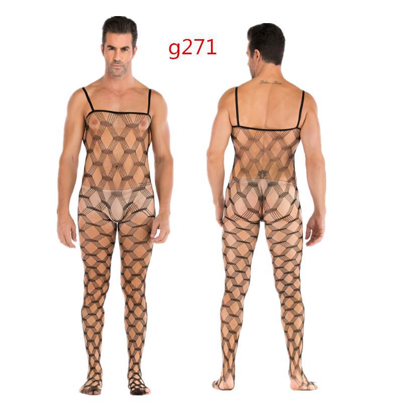 Seamless Male Crotchless Bodysuit - Sheer Footed Silk Lingerie