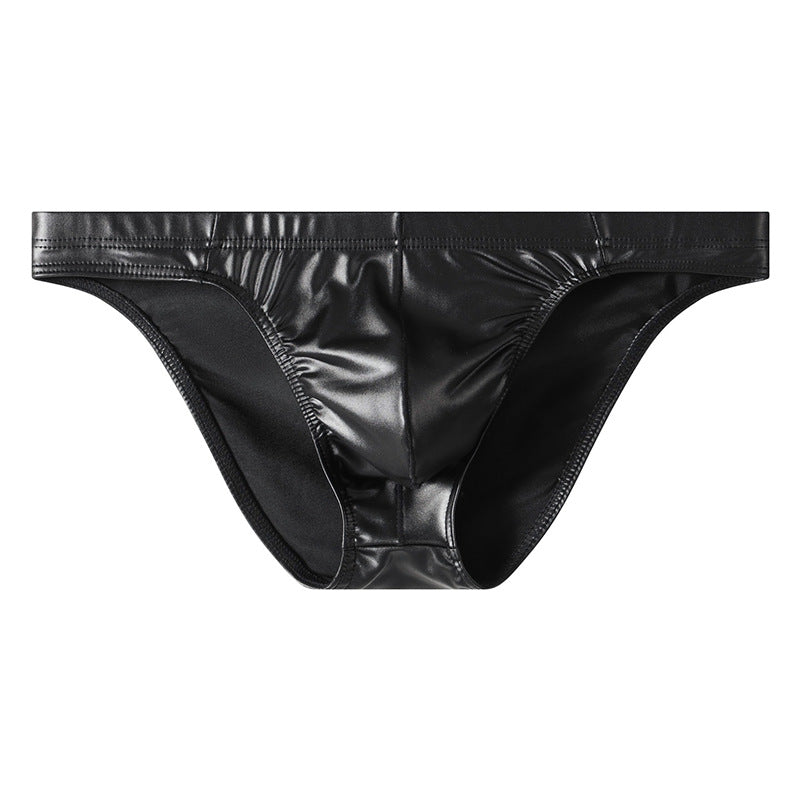 Faux Leather Breathable Briefs High Shine Wet Look Body Silhouette