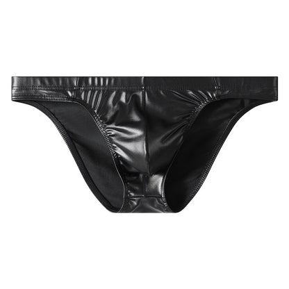 Faux Leather Breathable Briefs High Shine Wet Look Body Silhouette