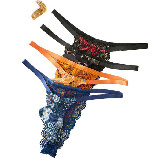 Low Rise Lace Patchwork Men's Briefs