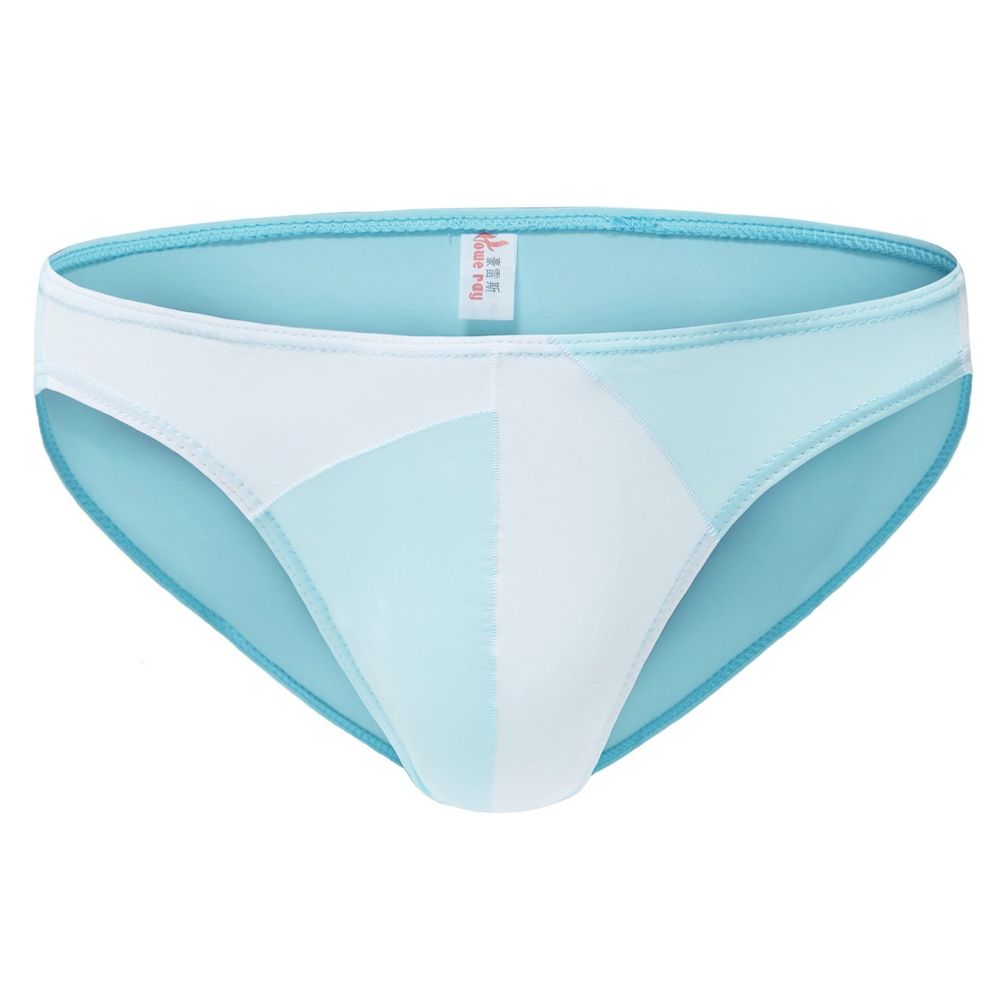 Men's Ice Silk Briefs - Color Block Low Rise Silky Bikini Underwear