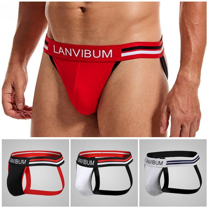 Men's Cotton Jockstrap T-Back - Mid Rise Athletic Thong Underwear
