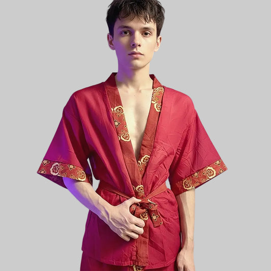 Chinese Styler Men's Plus Size Robe